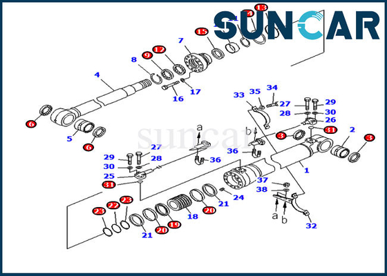 707-99-50780 7079950780 modello Excavator di Kit Fits PC228US-8 PC228USLC-8 di riparazione della guarnizione del cilindro del braccio