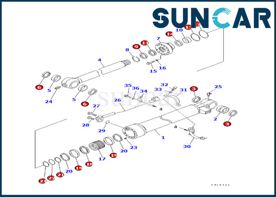 707-99-47580 attrezzatura pesante di Kit For Komatsu 7079947580 PC228US-3 PC400-7 della guarnizione del cilindro del secchio