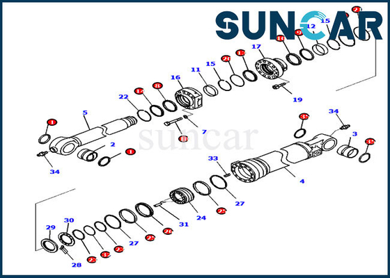 721-98-04350 corredo di servizio sostitutivo di Kit Wear Resistance PC290LCI-11 KOMATSU della guarnizione del cilindro del secchio