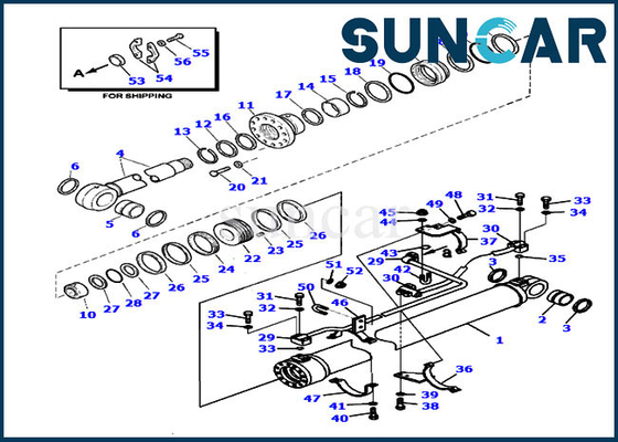 707-99-59650 guarnizione Kit Hydraulic Cylinder For PC220LL-8 PC290LL-11 KOMATSU di riparazione dell'asta del cariC.A.Tore del ceppo
