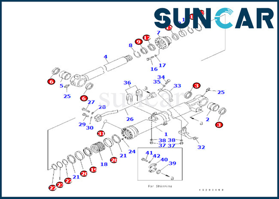 707-99-59120 KOMATSU per la guarnizione Kit Komatsu del cilindro del secchio di PC240LC-8K PC240NLC-8K