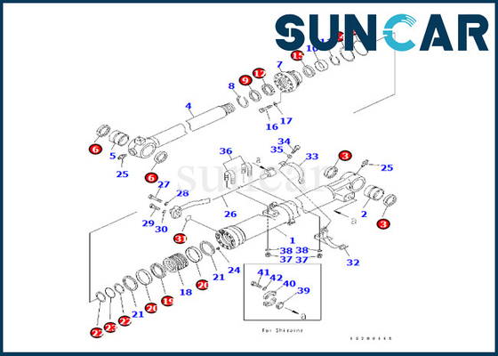 Riparazione Kit Komatsu Fits del cilindro del secchio 707-99-47890 707-99-47890 per PC240LC-8K PC240NLC-8K