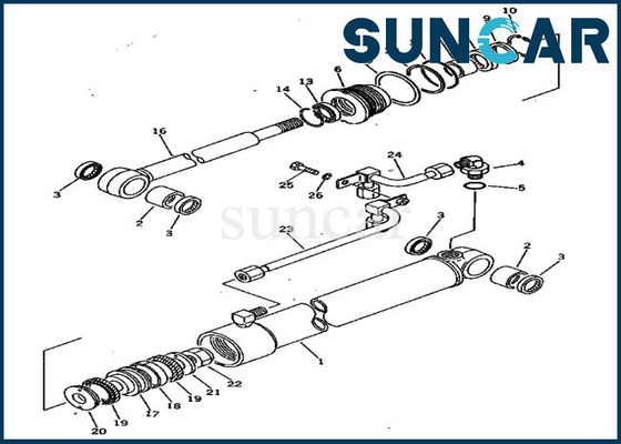 Assy del cilindro di Kit Service Kit Fits 20S-63-86102 20S6386102 PC20-3 PC30-1 KOMATSU della guarnizione dell'oscillazione