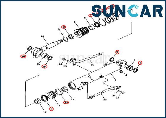 Sostituzione di alta qualità Kit Komatsu del cilindro dell'asta 707-99-24201 di PC25R-1 PC28UD-2 PC28UG-2 7079924201