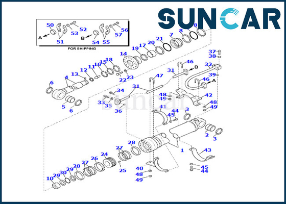 Corredo 707-99-76160 della guarnizione di riparazione del cilindro del braccio di KOMATSU 7079976160 per PC220LL-8 PC240LL-10 PC290LL-11