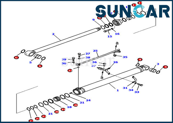 707-99-47150 7079947150 parti di ricambio di Kit For PC228USLC-10 KOMATSU di riparazione della guarnizione del cilindro dell'asta
