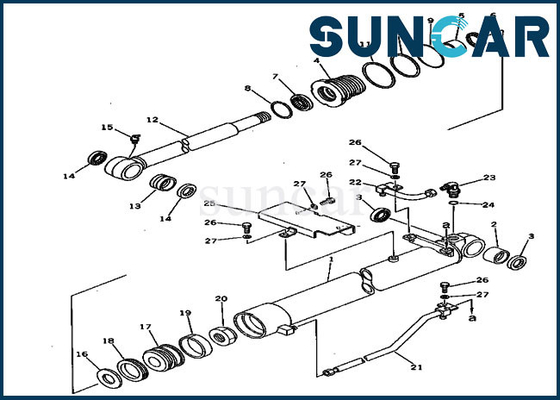 attrezzatura pesante di Kit Fits Komatsu Models PC30-5 PW30-1 della guarnizione del cilindro del secchio della sostituzione 20S-63-76102