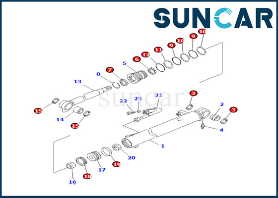 707-98-24890 7079824890 KOMATSU per il corredo di riparazione della guarnizione del cilindro dell'asta di PC25R-8 PC27MR-1 PC27MRX-1
