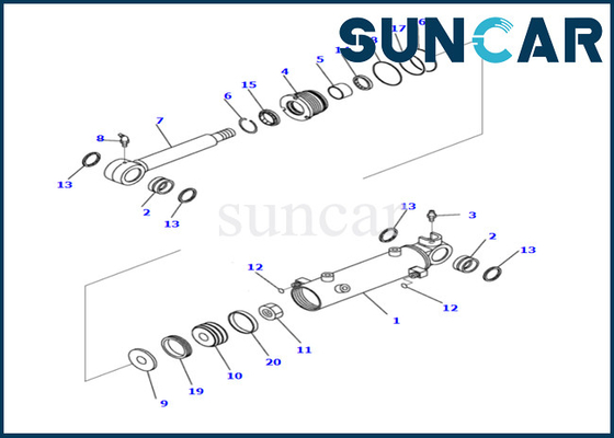 Corredo di riparazione di alta qualità della guarnizione del cilindro di lama 707-98-12630 7079812630 KOMATSU per PC26MR-3