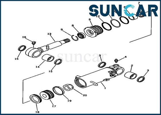Escavatore Komatsu di Kit Hydraulic Cylinder PC20-6 PC30-6 della guarnizione di Kit Fits 20S-63-02062 20S6302062 di servizio della lama