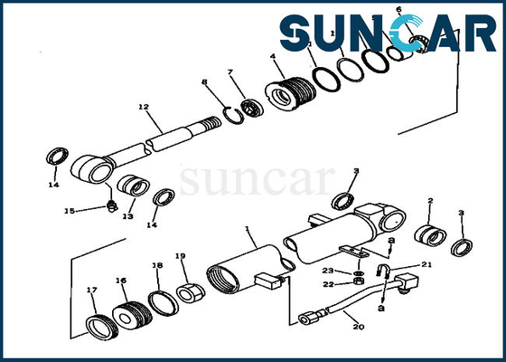 Guarnizione Kit Excavator Replacement Service Kit di riparazione del secchio del cilindro idraulico 20S-63-02040 di PC30-6 KOMATSU