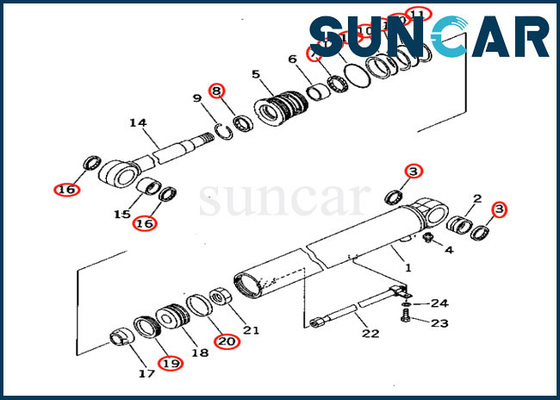 707-98-24920 guarnizione Kit Service Kit Made del cilindro dell'asta per il modello Excavator di KOMATSU PC30-7 PC30R-7