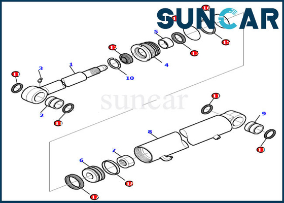 Corredo di riparazione della guarnizione del cilindro idraulico di Arm Sealing Kit 878000413 PC30-7 PC35R-8 KOMATSU dell'escavatore