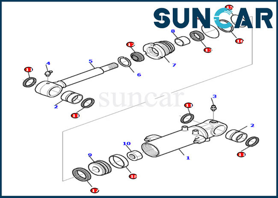 878000205 servizio Kit Parts di Kit For PC30-7 PC35R-8 KOMATSU della guarnizione di riparazione del cilindro di lama