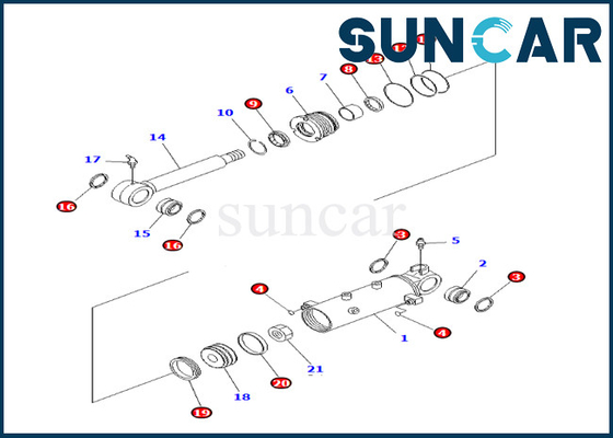Guarnizione Kit For del cilindro dell'ascensore della lama 707-98-24930 7079824930 KOMATSU 8-24930 KOMATSU PC30MR-3 PC27MR-3 PC27MR-2