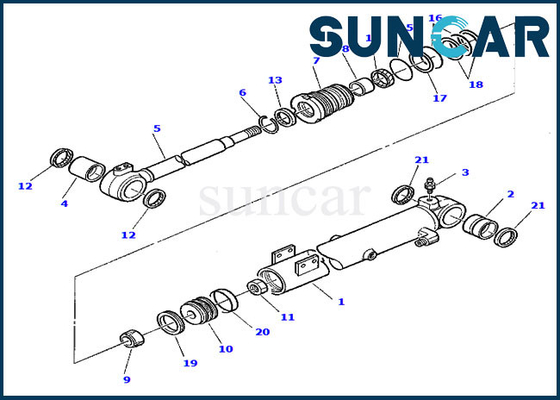 878000412 escavatore Sealing Kit di Kit Wear Resistance Replacement PC30-7 KOMATSU della guarnizione del cilindro dell'asta