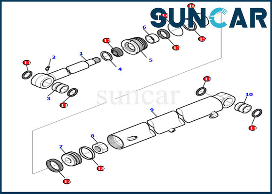 KOMATSU 878000204 corredi di servizio del cilindro idraulico del corredo di riparazione della guarnizione dell'oscillazione dell'asta PC30-7 PC35R-8