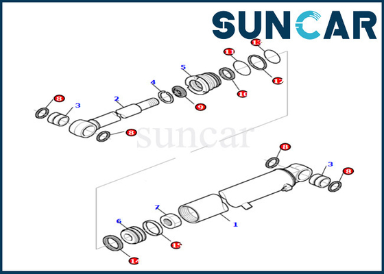 Corredo alto--quaility di servizio del cilindro del braccio di Kit For PC27R-8 KOMATSU 878000522 della guarnizione di riparazione del cilindro del braccio
