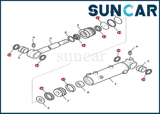 Guarnizione resistente di alta qualità Kit Fits PC27R-8 KOMATSU 878000524 del cilindro di lama dell'olio e di usura