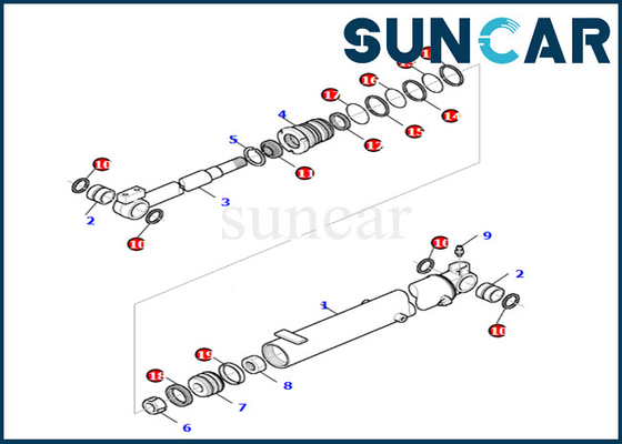 Sostituzione Kit Fits PC27R-8 del cilindro dell'asta del corredo 878000665 della guarnizione del cilindro dell'asta di KOMATSU