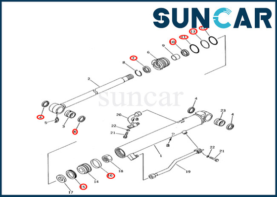 707-98-12211 guarnizione Kit Komatsu Fits PC27R-8 PC28UD-2 KOMATSU del cilindro di 7079812211 secchio