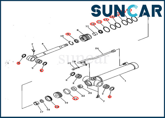 KOMATSU 707-98-22170 7079822170 per il corredo di servizio del cilindro del braccio di PC28UD-2 PC28UG-2 PC28UU-2