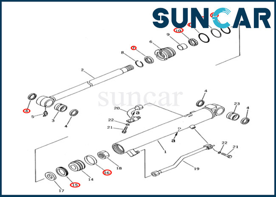 707-98-12400 cilindro del secchio di 7079812400 KOMATSU che sigilla Kit For PC28UD-2 PC28UG-2 PC28UU-2