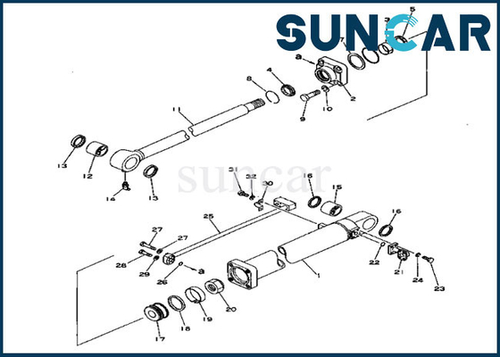 207-63-76100 corredo di servizio del cilindro di Kit For Models PC300-1 PC300LC-1 2076376100 KOMATSU della guarnizione di riparazione del secchio