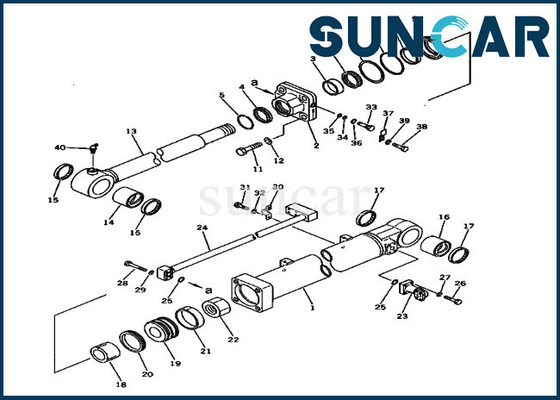 Cilindro Assy Excavator Service Parts di Kit For 207-63-62101 PC300-3 PC300LC-3 KOMATSU di riparazione della guarnizione del braccio