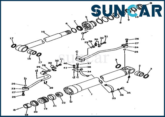 207-63-52100 attrezzatura pesante di Kit Applicable To Komatsu PC300-3 PC300LC-3 della guarnizione del cilindro dell'asta