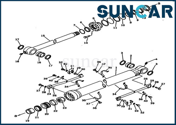 207-63-72100 2076372100 cilindro Assy Komatsu di Kit Service Kit For PC300-3 PC300LC-3 della guarnizione del secchio