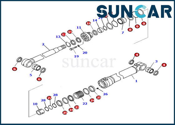 Corredo 721-98-00390 della sostituzione del cilindro dell'asta 7219800390 misure PC290LC-10 PC290NLC-10 di KOMATSU