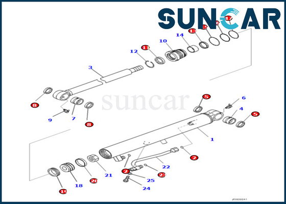 KOMATSU 707-98-14370 7079814370 corredo della guarnizione del cilindro del secchio di Kit For PC35MR-3 PC30MR-3 di servizio del cilindro del secchio
