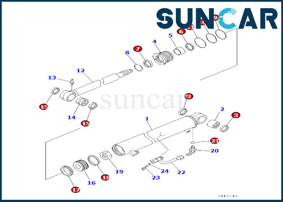 707-98-22840 7079822840 corredo della guarnizione del cilindro del braccio di Kit Fits PC30R-8 di riparazione della guarnizione del cilindro del braccio di KOMATSU