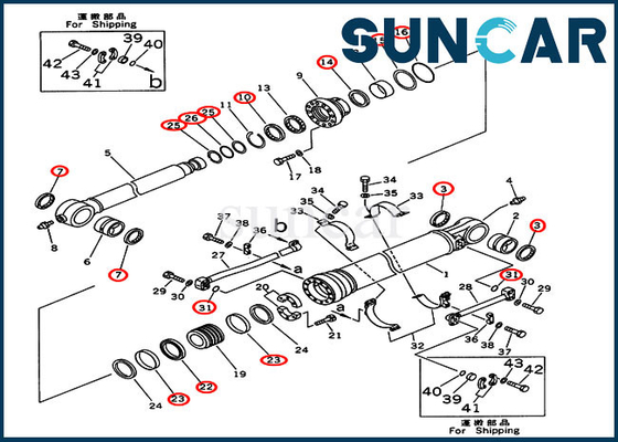 207-63-02130 modelli di KOMATSU PC300-5 PC310LC-5 di versione di Kit Seal Kit For Overseas di riparazione del cilindro del secchio