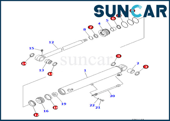 Guarnizione Kit For CD30R-1 PC30R-8 PC35R-8 del cilindro dello scarico 707-98-24900 del corredo 7079824900 della guarnizione dell'oscillazione dell'asta