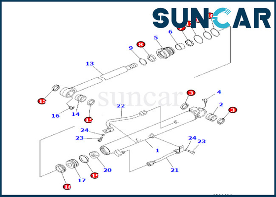 707-98-14260 7079814260 corredo della sostituzione del cilindro del secchio di Kit Komatsu For PC30R-8 di servizio del cilindro del secchio