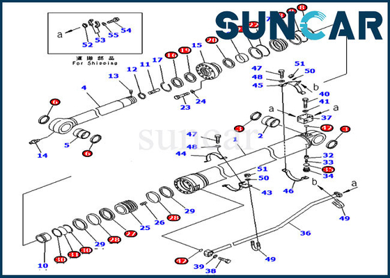Corredo della guarnizione della sostituzione di Kit For PC300-7 KOMATSU di servizio del cilindro del braccio di Parts 707-99-67095 dell'escavatore