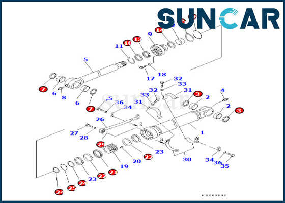 sostituzione Kit Komatsu For PC350LC/NLC-8K PC450LC-8K del cilindro del secchio 7079958450 707-99-58450