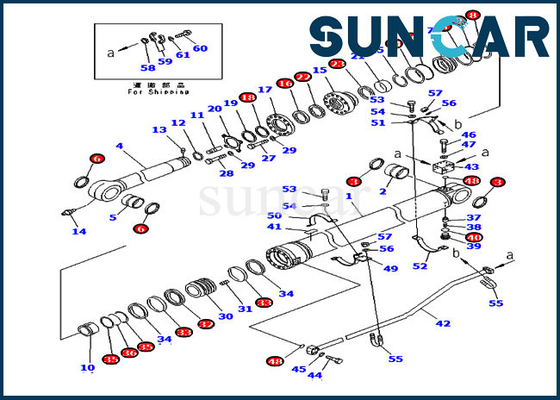 707-99-72280 guarnizione Kit Overseas Version del braccio 7079972280 corredi di riparazione del cilindro di PC300-7 KOMATSU