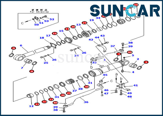 Escavatore Oil Seal Kit Hydraulic Cylinder Fits For PC300-7 KOMATSU del corredo 707-99-59360 di sigillamento dell'asta