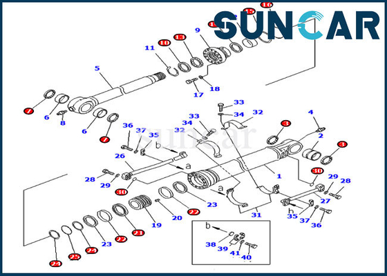 707-99-58095 7079958095 parti di ricambio pesanti dell'attrezzatura di Kit For Komatsu PC300-7 della guarnizione del cilindro del secchio