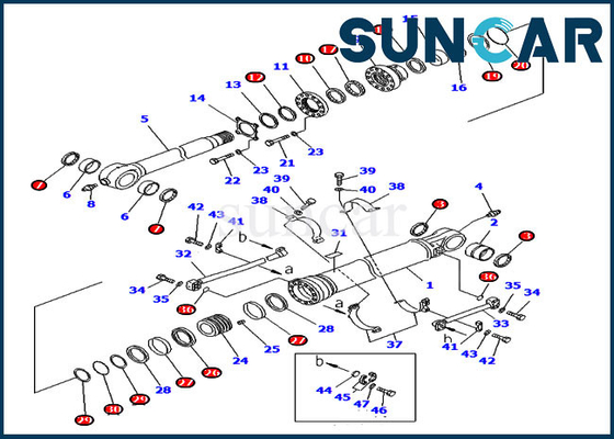 Riparazione d'oltremare Kit Hydraulic Cylinder Komatsu della guarnizione del secchio PC300-7 dell'escavatore 707-99-59370 di versione