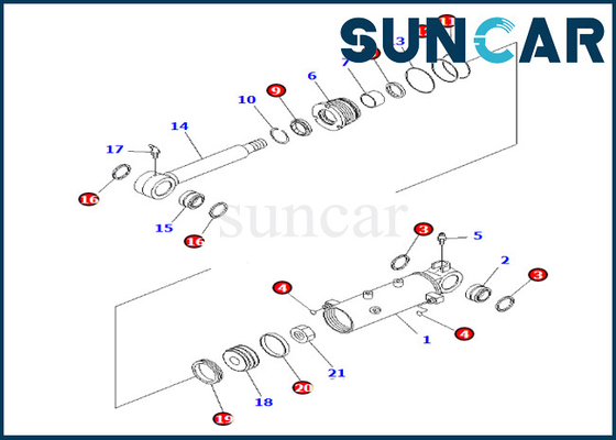707-98-24770 servizio Kit Komatsu For PC35MR-3 PC35MR-2 del cilindro dell'ascensore di 7079824770 lame