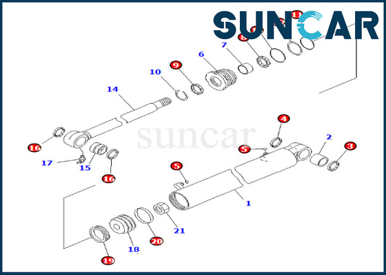 Riparazione Kit For PC35MR-3 PC35MR-2 della guarnizione del cilindro dell'oscillazione dell'asta 707-98-29630 di KOMATSU 7079829630