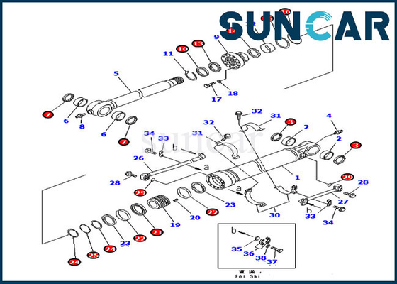 707-99-59610 servizio Kit Seal Kits 7079959610 del cilindro per il modello Parts di PC300LC-7 PC350LC-7 KOMATSU