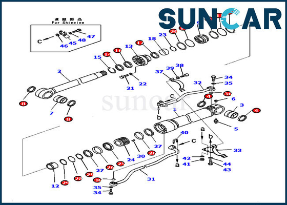 707-99-59271 l'asta che sigilla Kit Repair Cylinder Seal Kit si adatta per l'attrezzatura pesante di KOMATSU PC300-8