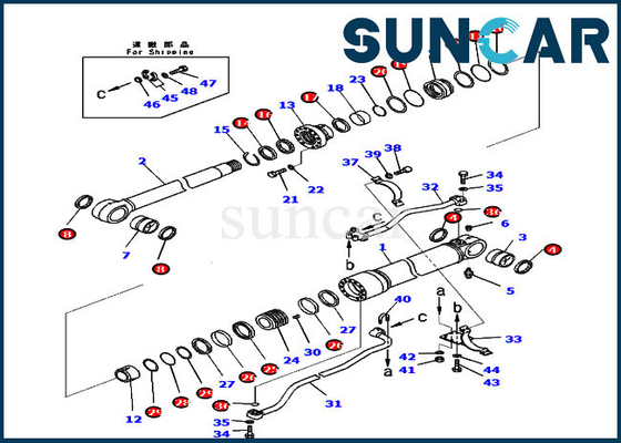 707-99-59270 escavatore Seal Repair Kit di Kit Model PC300-8 KOMATSU di servizio del cilindro dell'asta