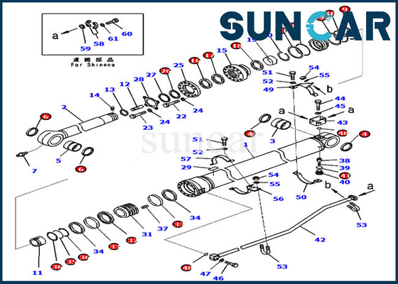 707-99-72281 parti interne dell'attrezzatura PC300-8 KOMATSU di Kit Repair Kits For Model della guarnizione del cilindro del braccio