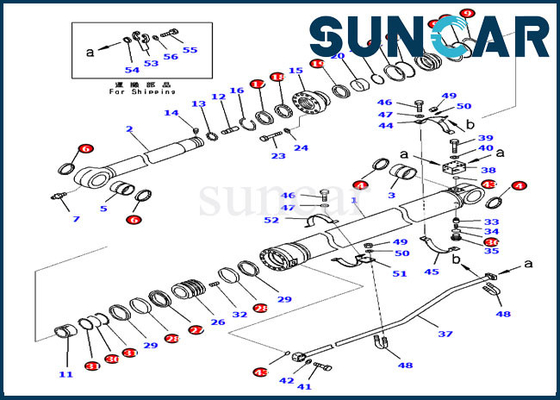 Corredo 707-99-72350 di servizio del cilindro del braccio 7079972350 corredo della guarnizione dell'escavatore PC300-8 KOMATSU